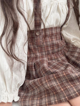 Pleats suspender skirt