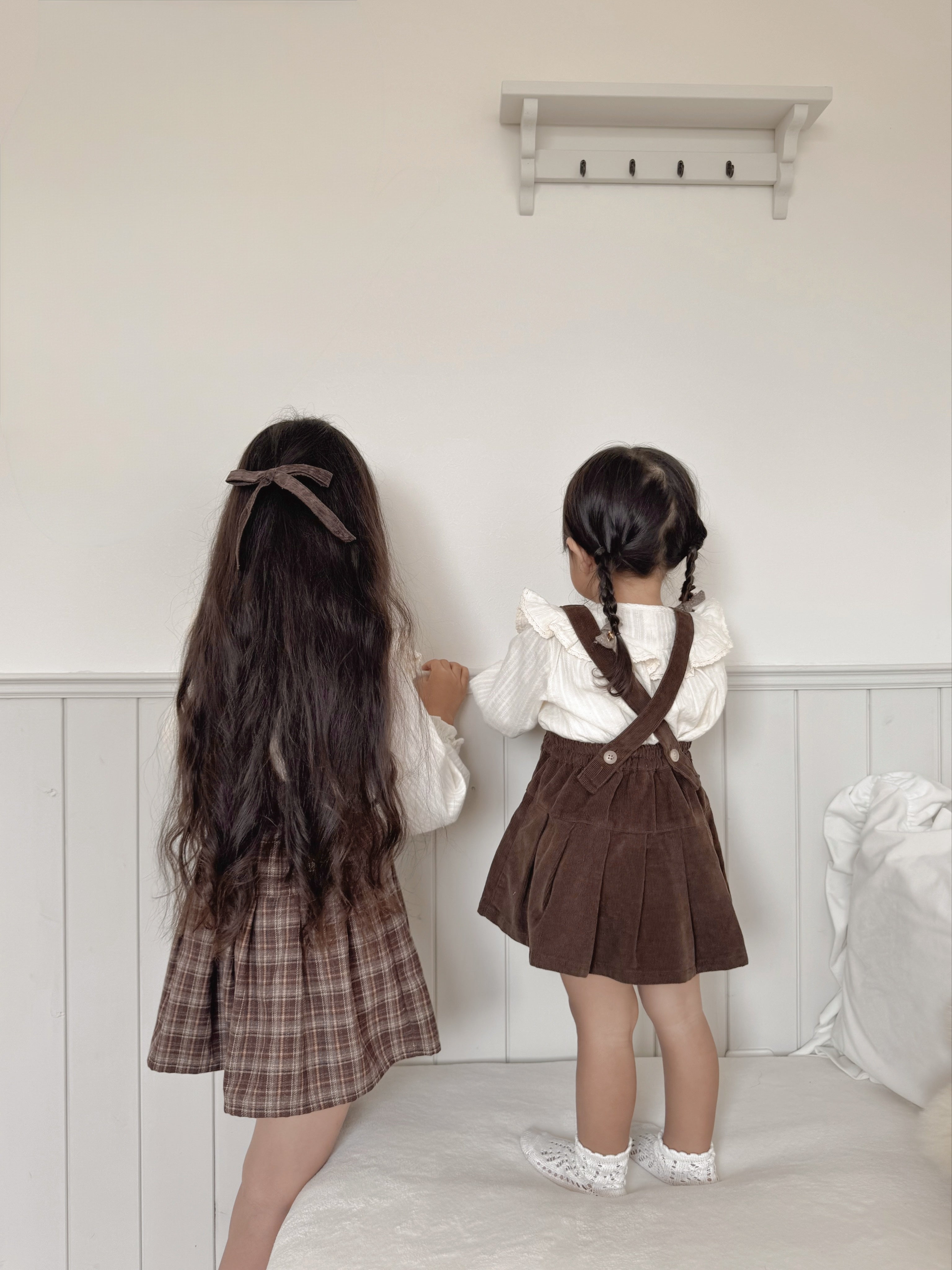 Pleats suspender skirt