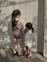 Corduroy berry short overall (flower)