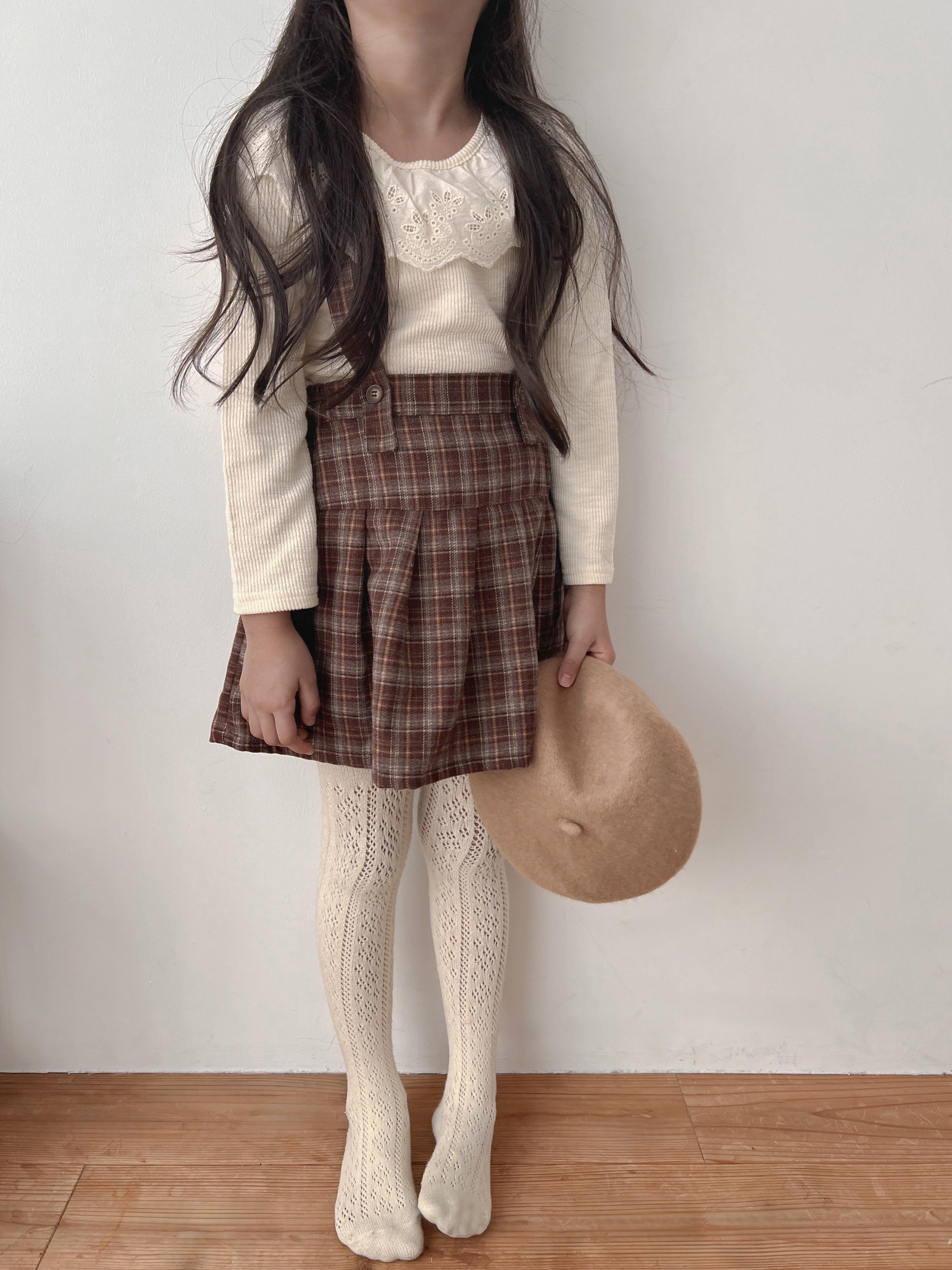 Pleats suspender skirt