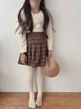 Pleats suspender skirt