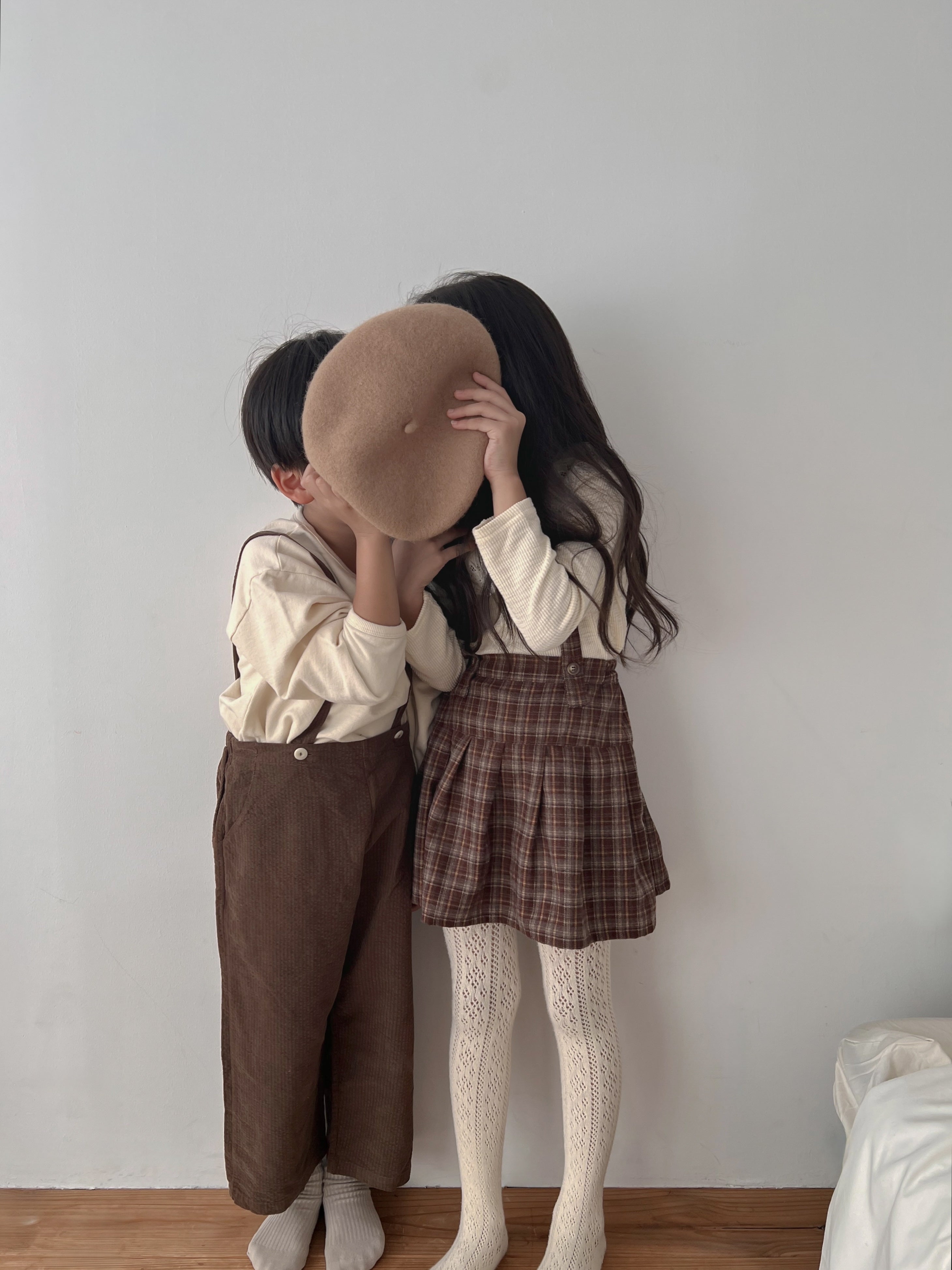 Pleats suspender skirt