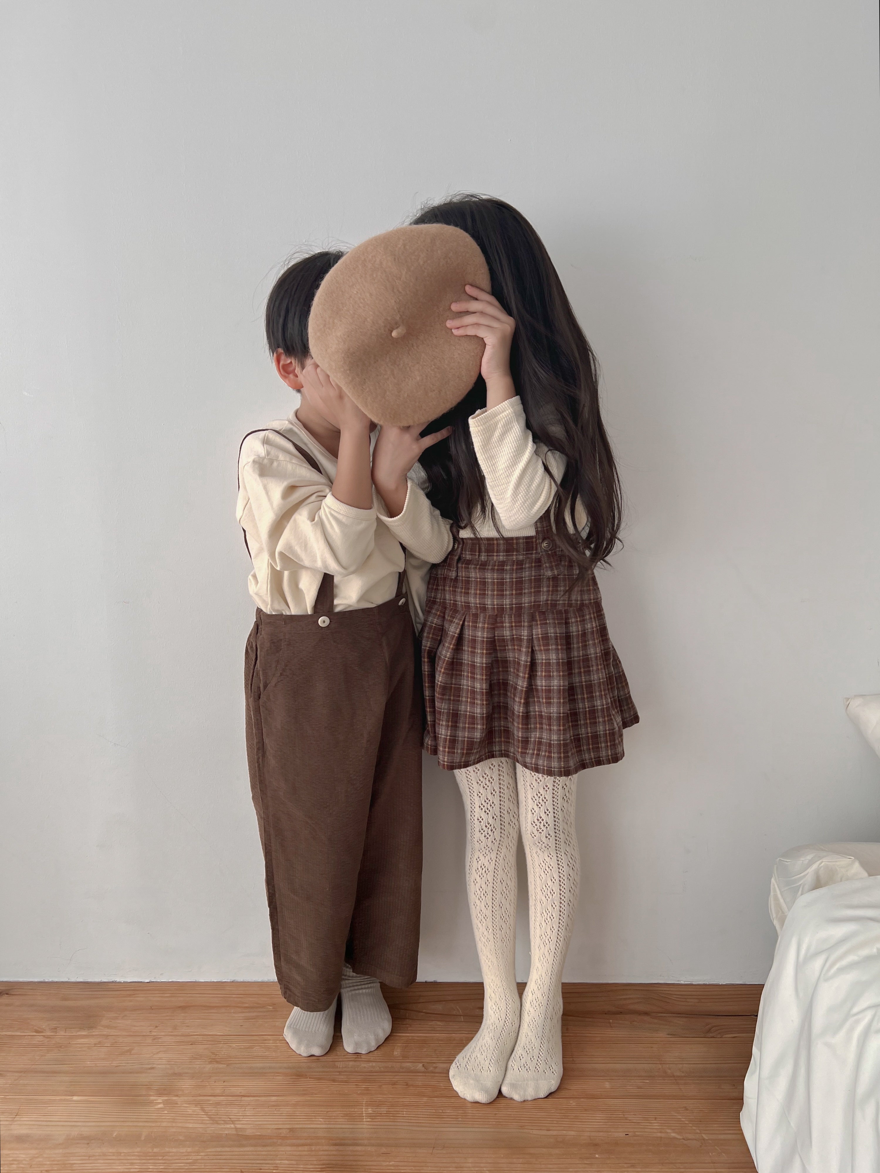 Pleats suspender skirt