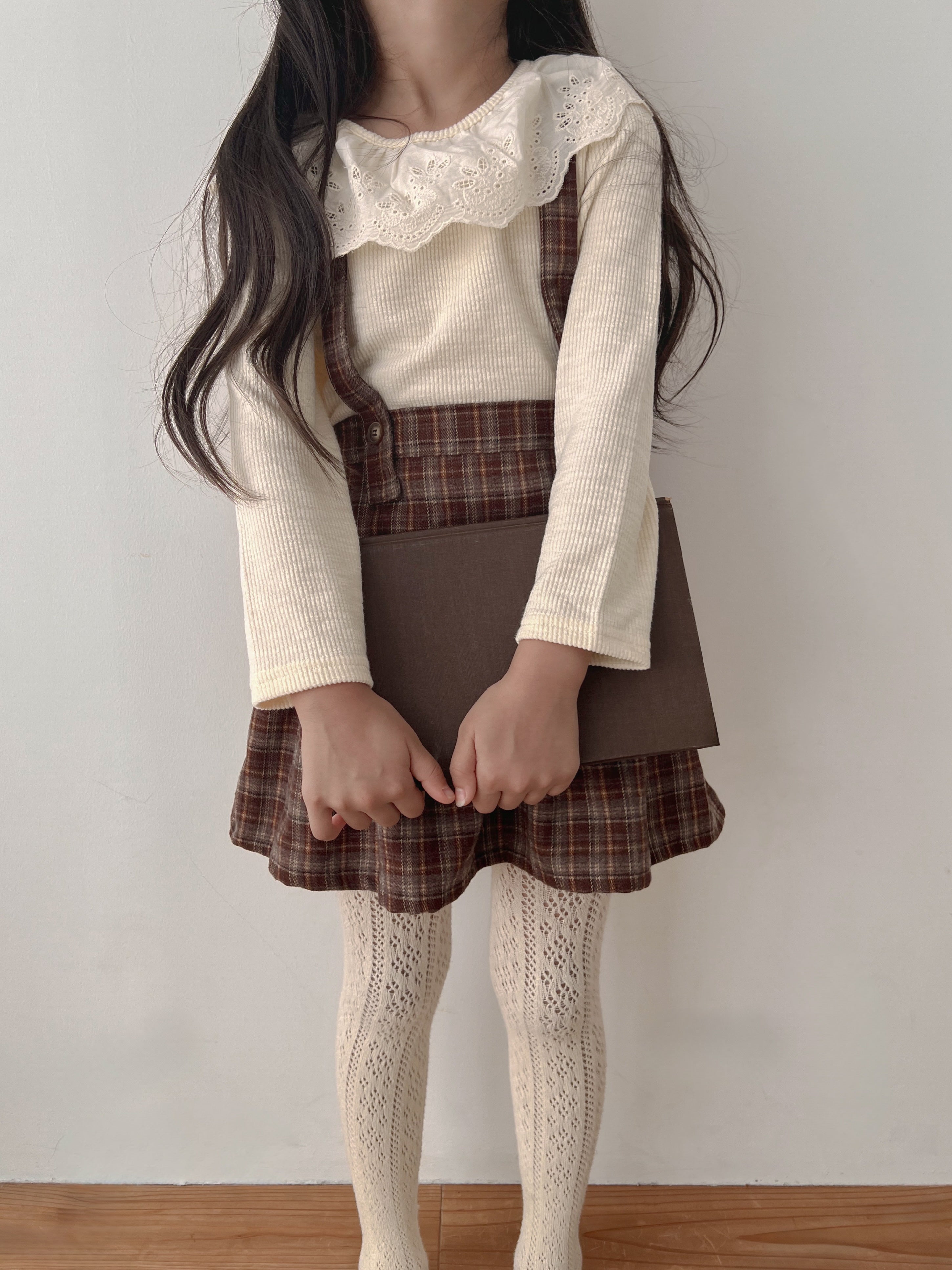 Pleats suspender skirt