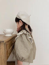 Dot frill blouse & bloomer set