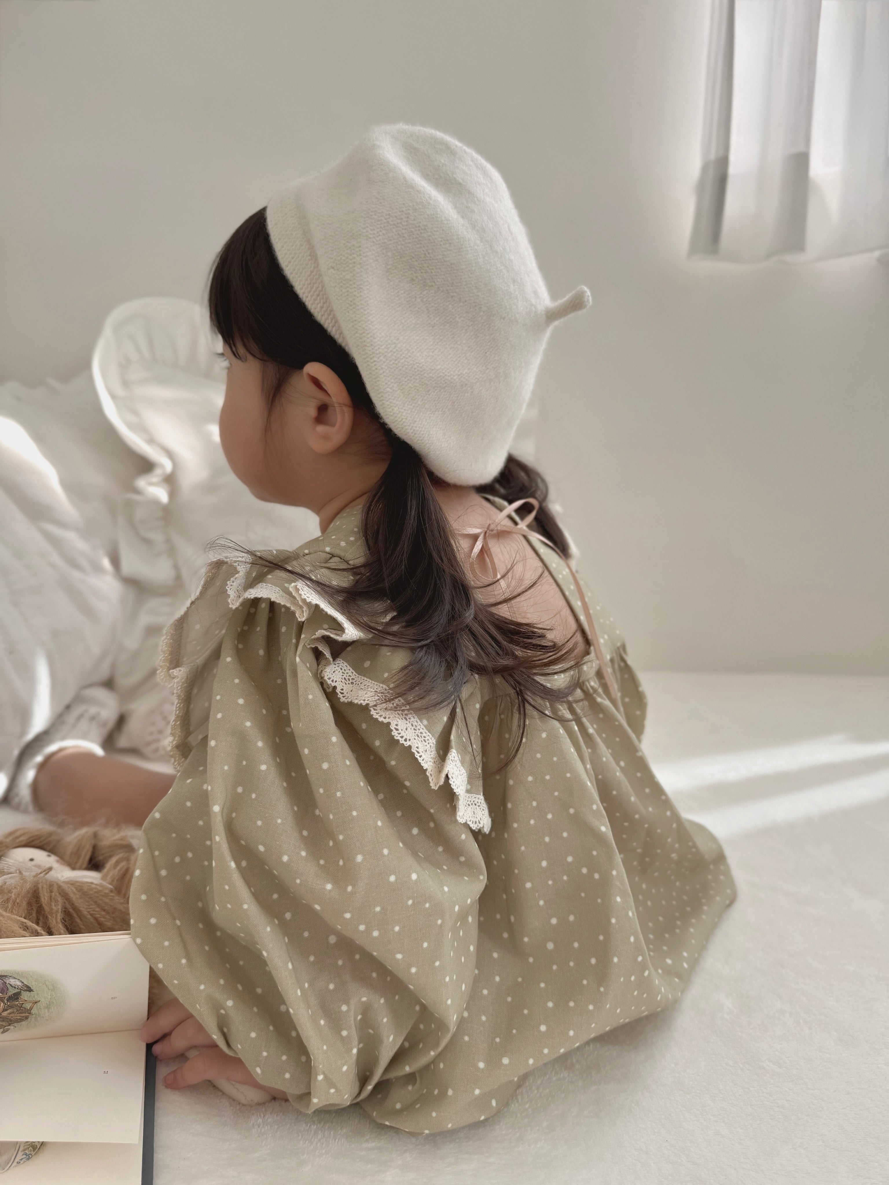Dot frill blouse & bloomer set