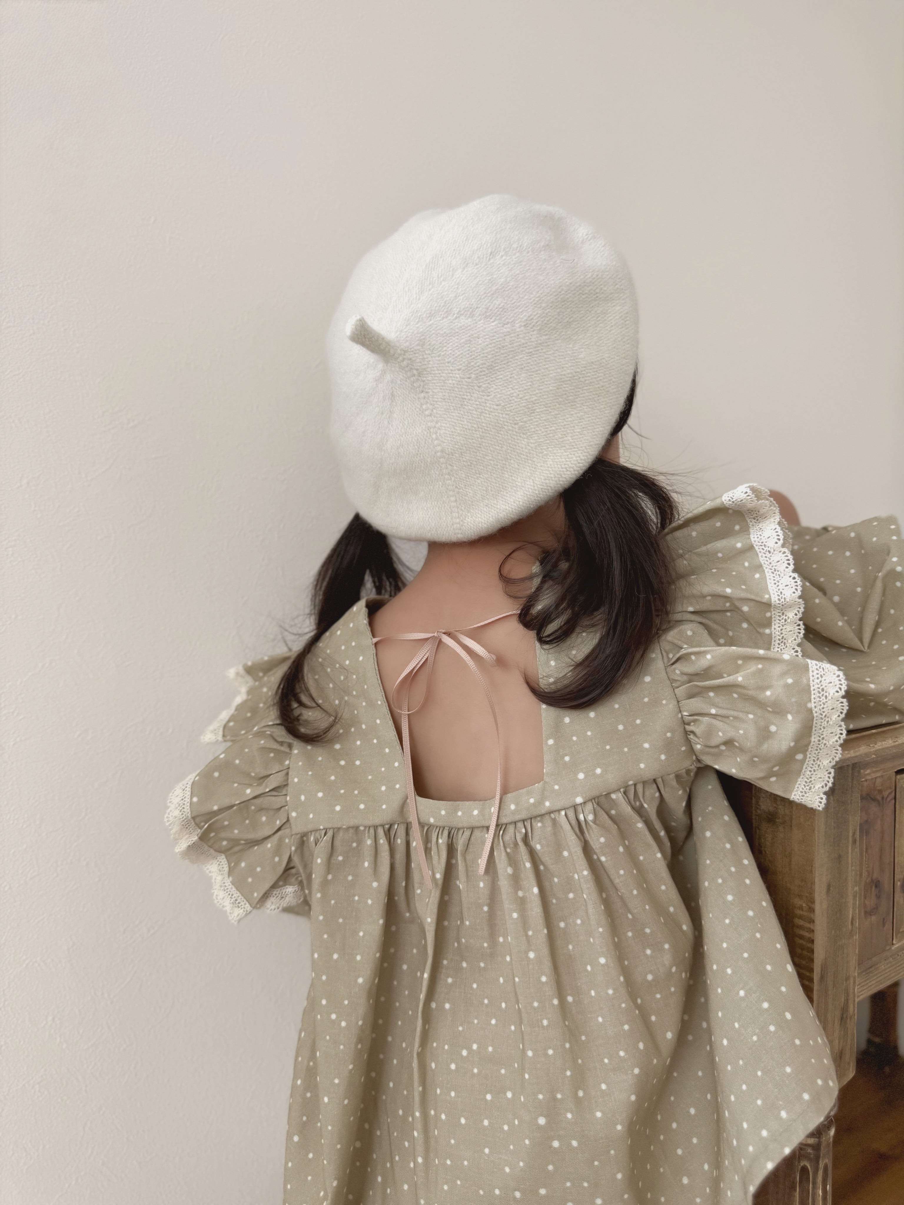 Dot frill blouse & bloomer set