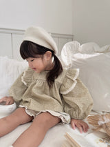 Dot frill blouse & bloomer set