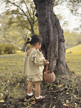 Dot frill blouse & bloomer set