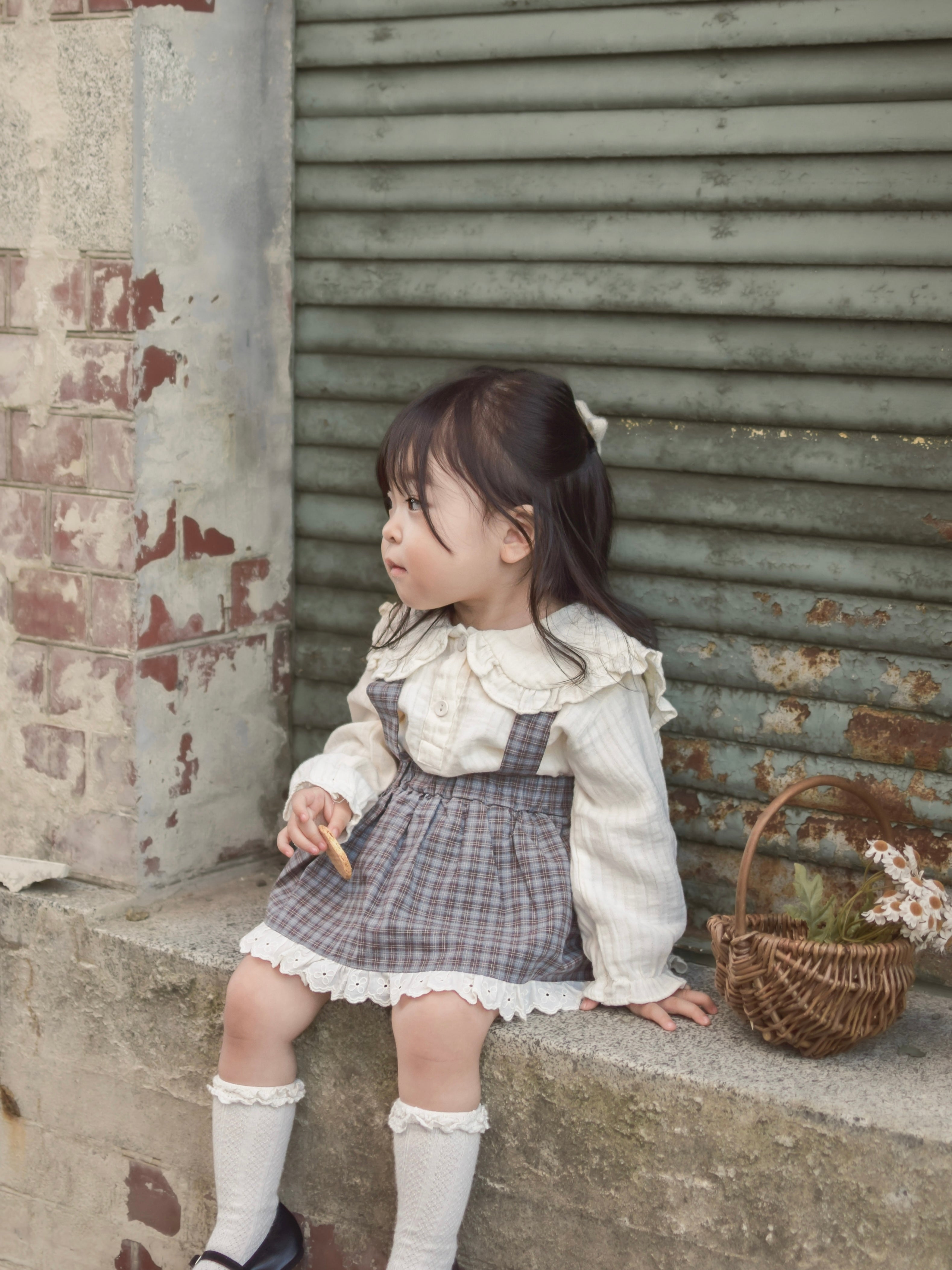 Odd check bloomer skirt