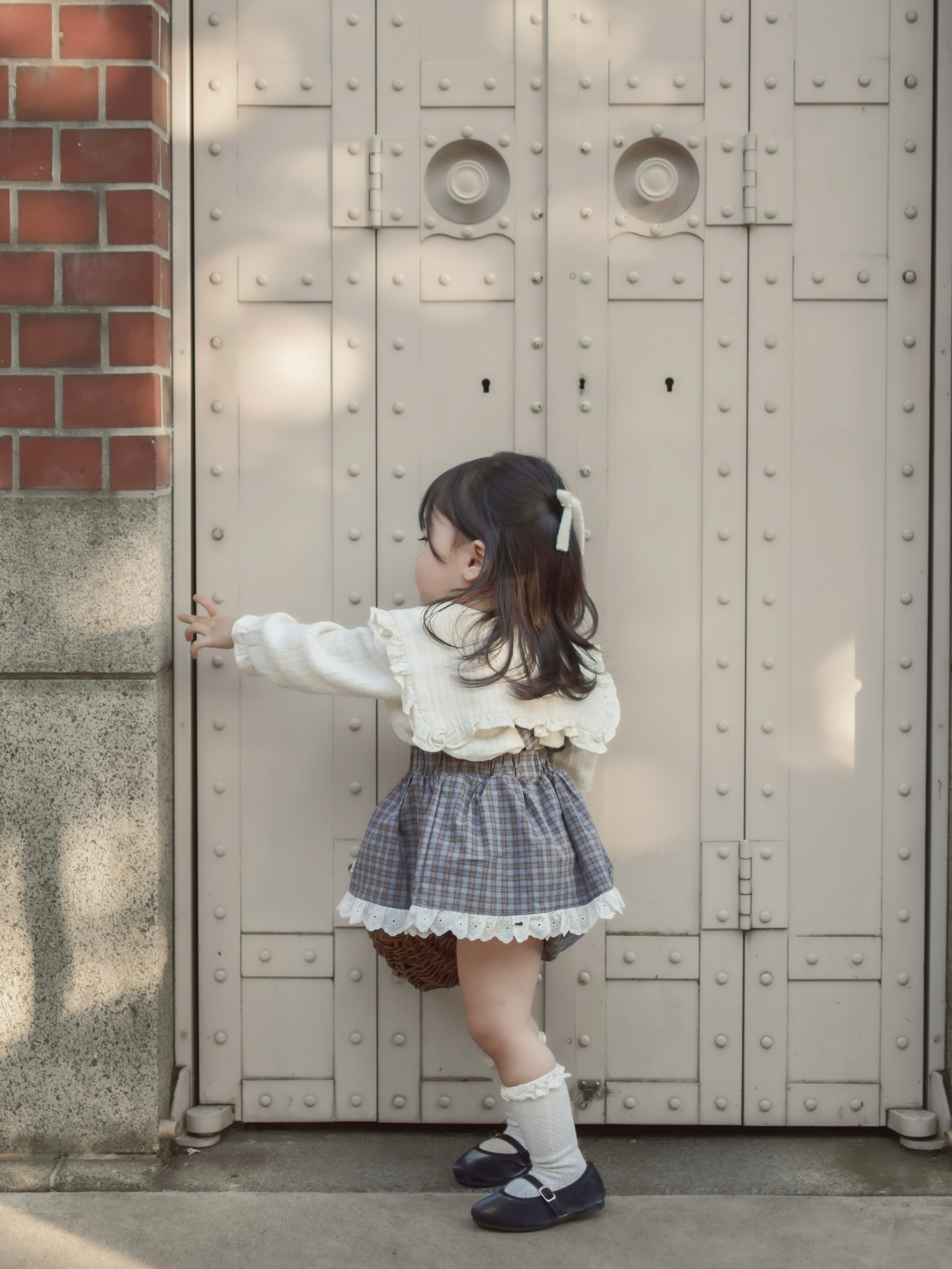 Odd check bloomer skirt