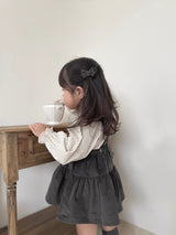 Corduroy suspender cancan skirt
