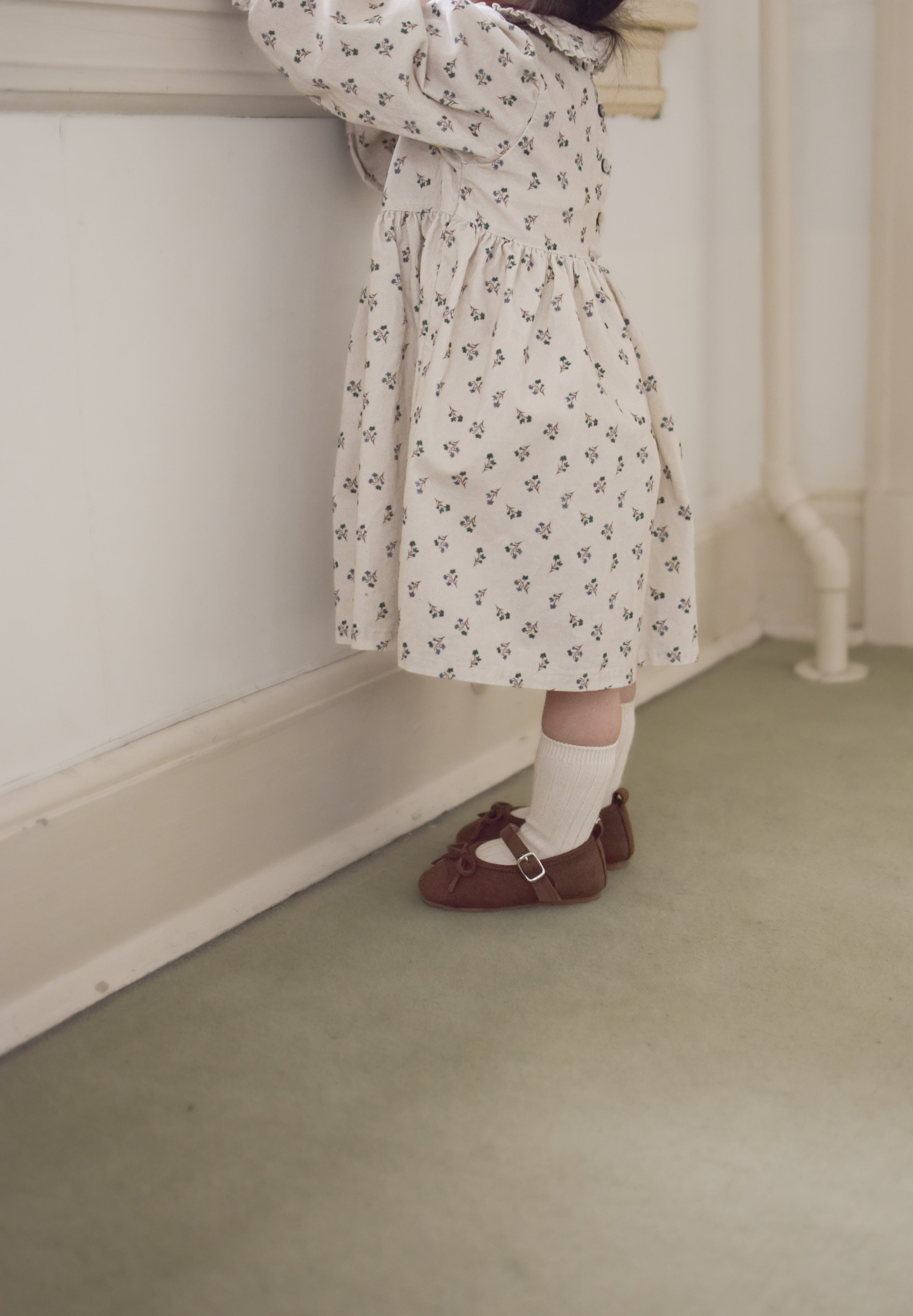 Baba flower corduroy one-piece