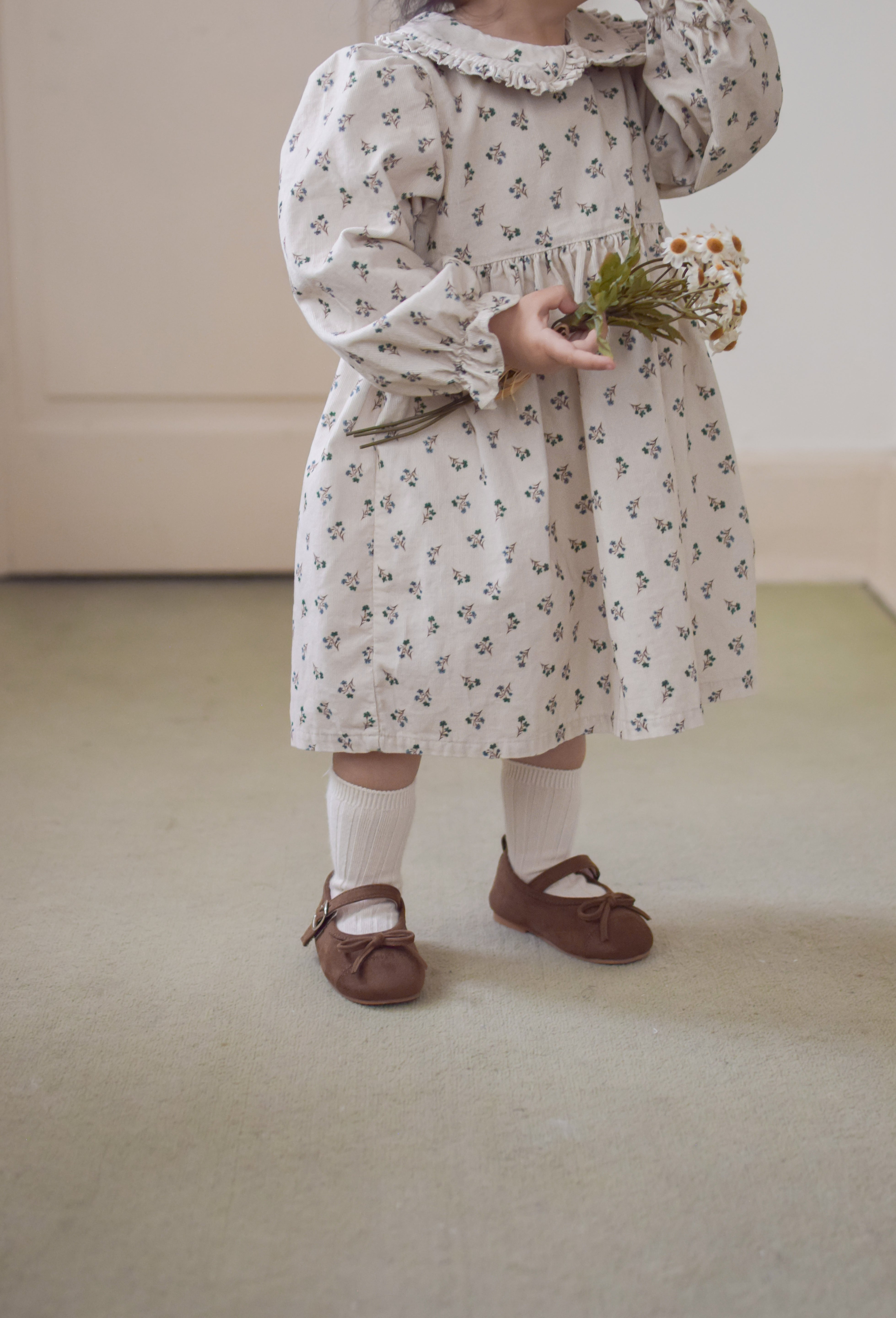 Baba flower corduroy one-piece