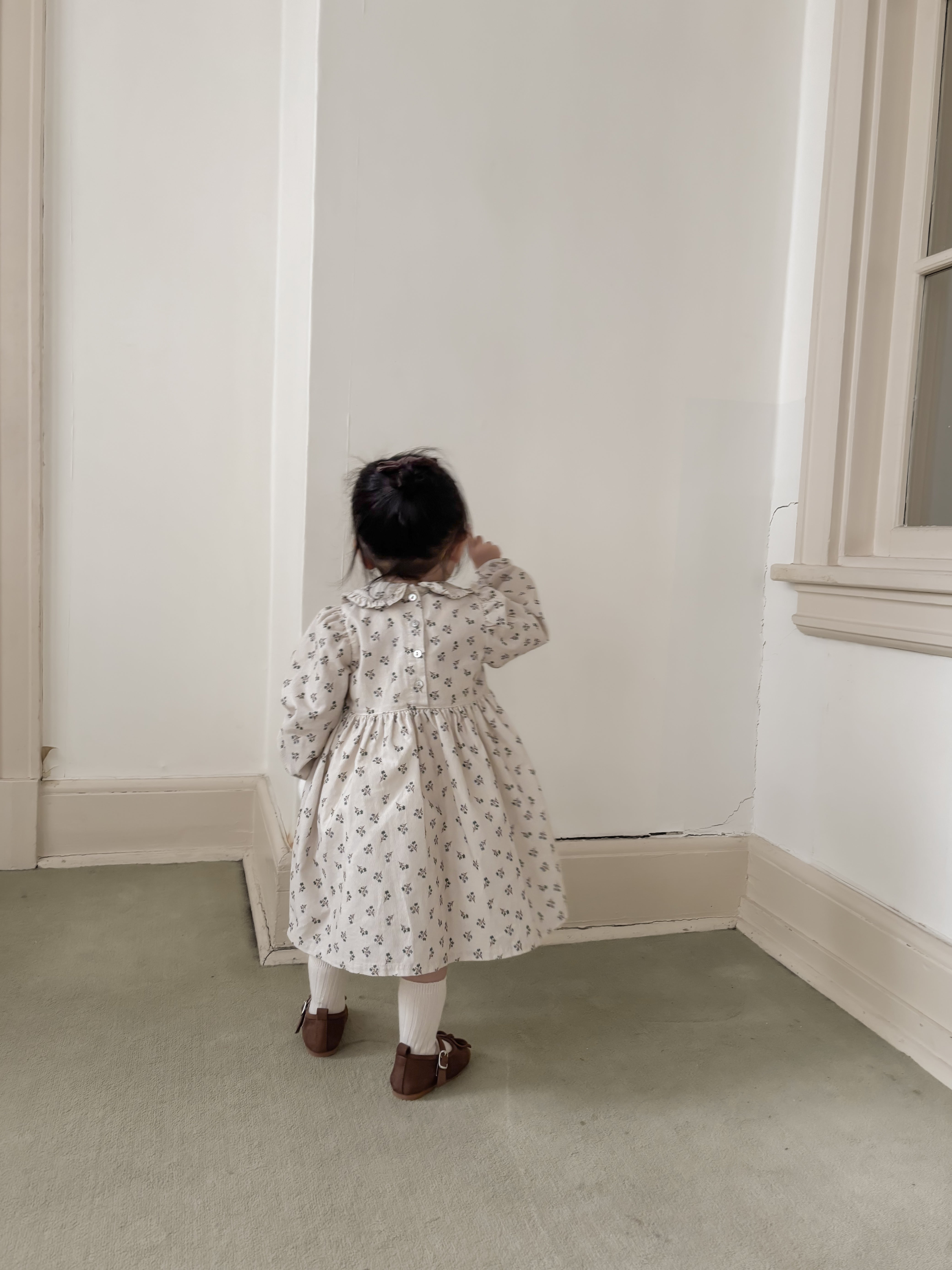 Baba flower corduroy one-piece