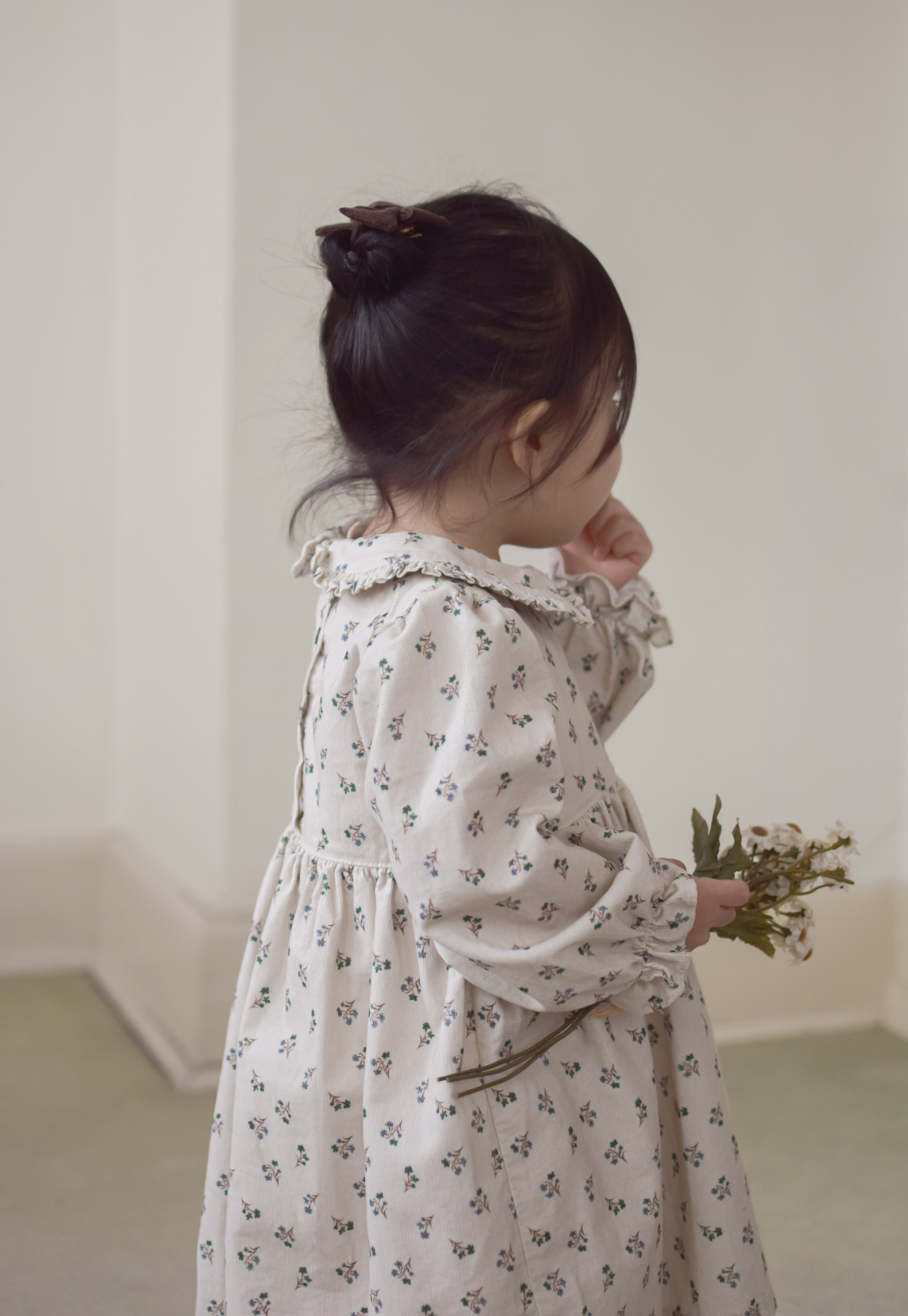Baba flower corduroy one-piece