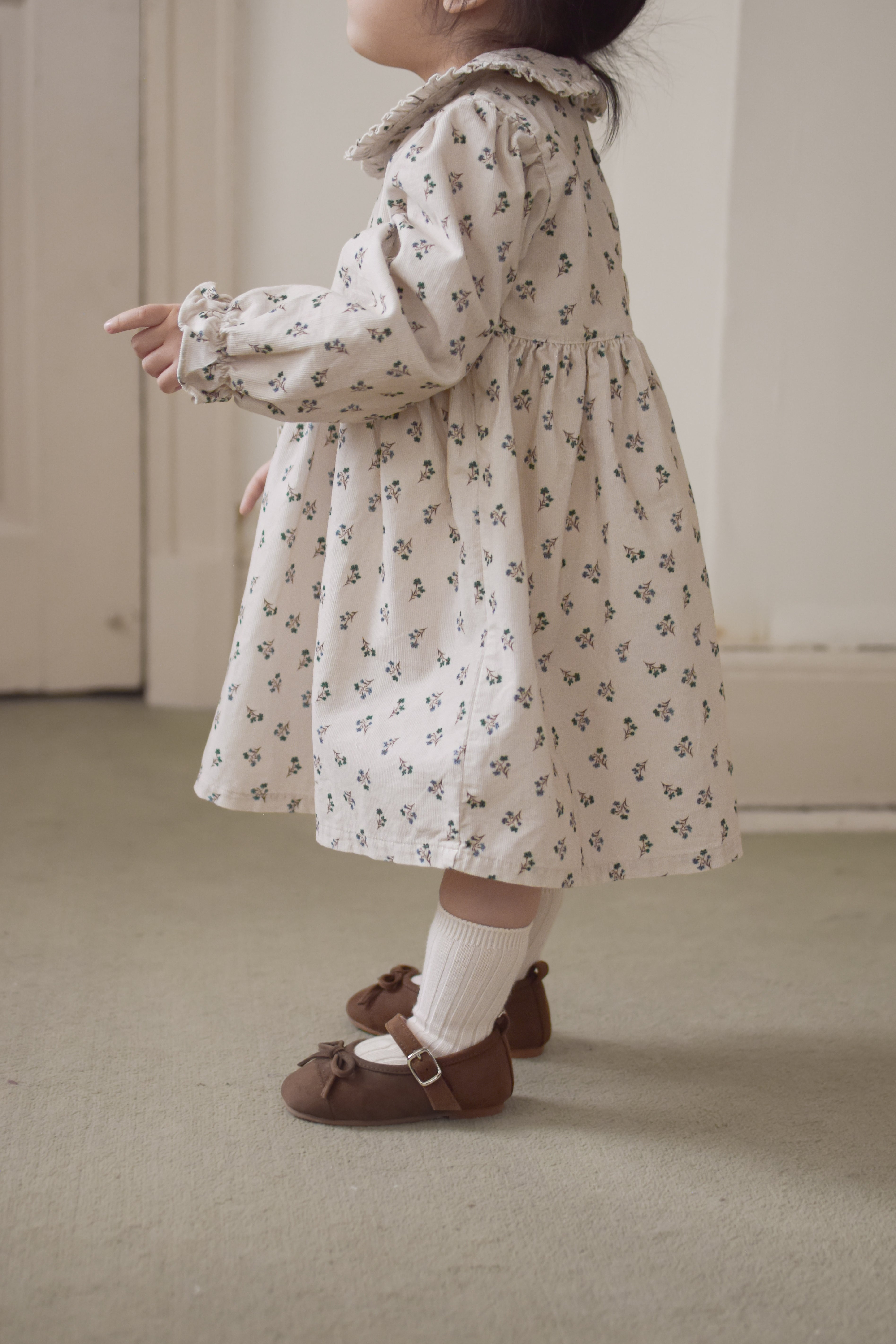 Baba flower corduroy one-piece