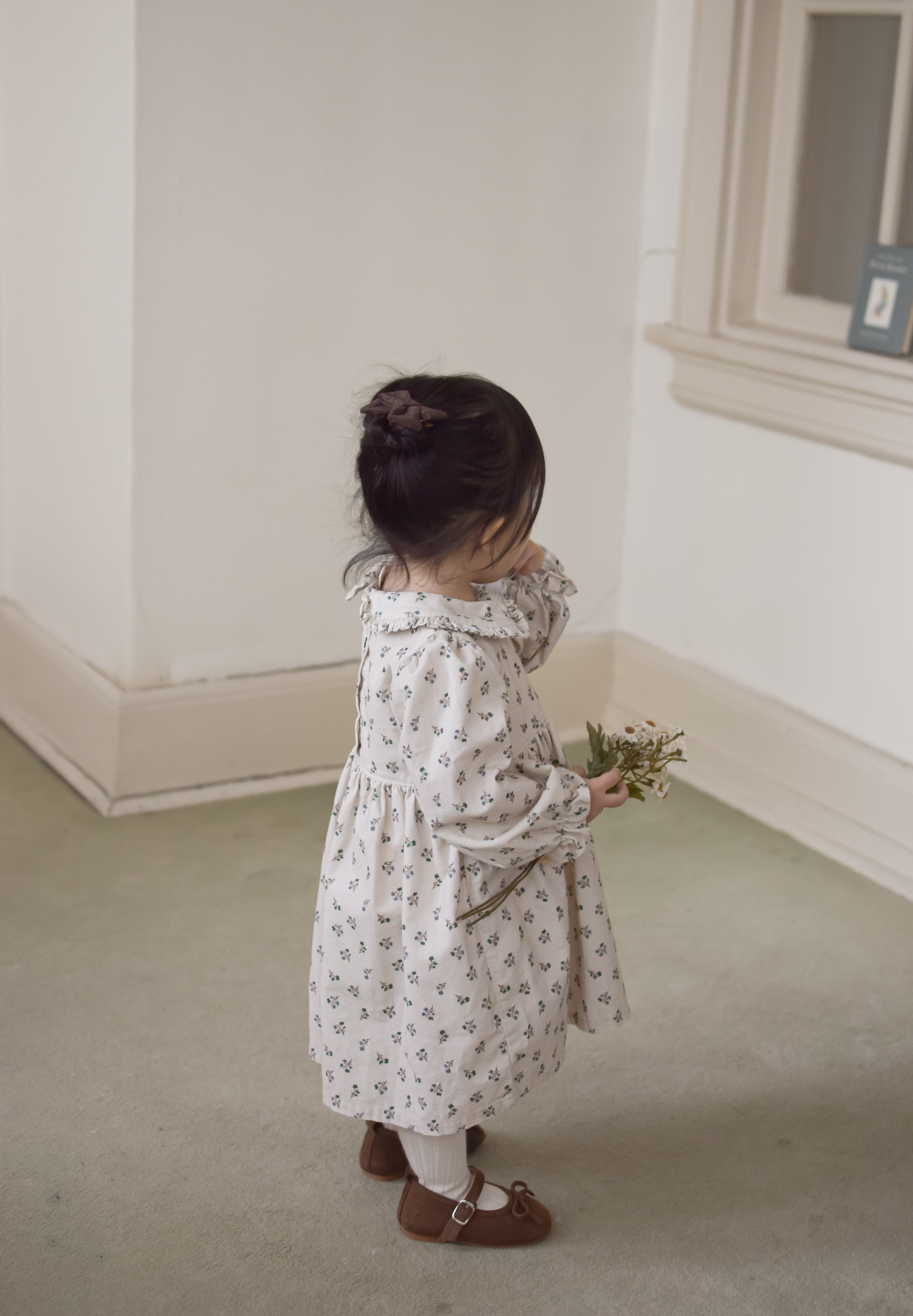Baba flower corduroy one-piece