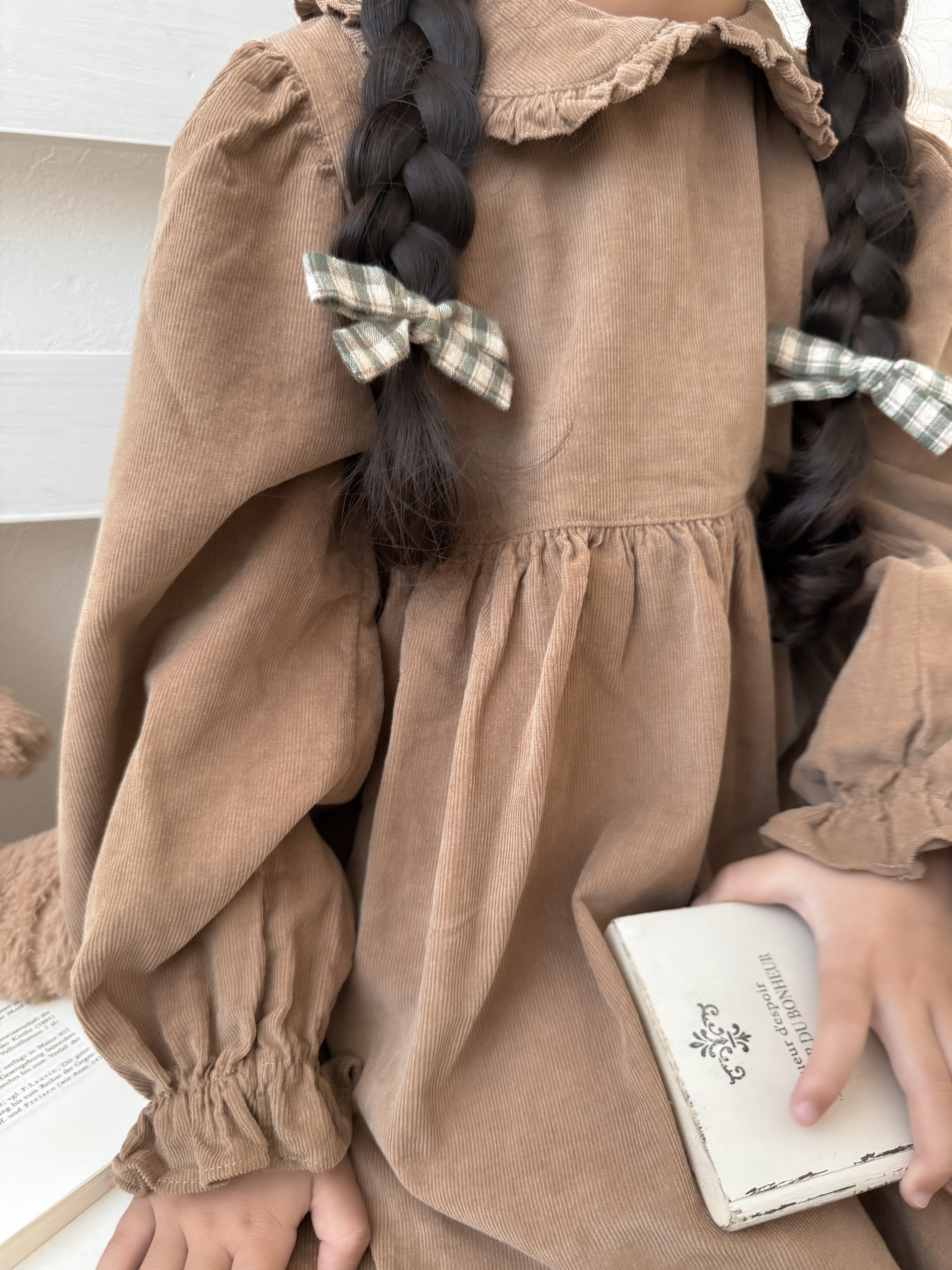 Latte corduroy one-piece