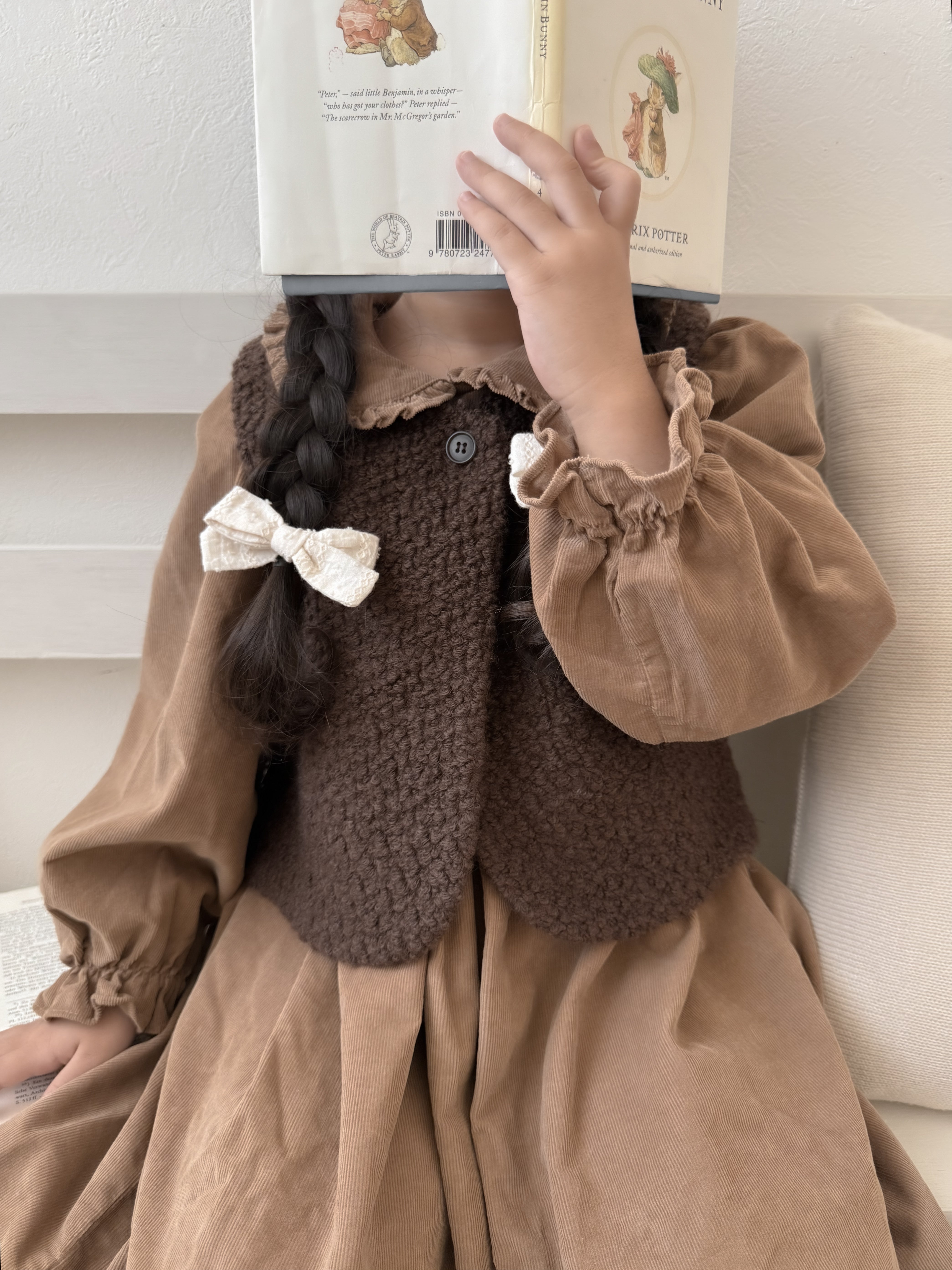 Latte corduroy one-piece