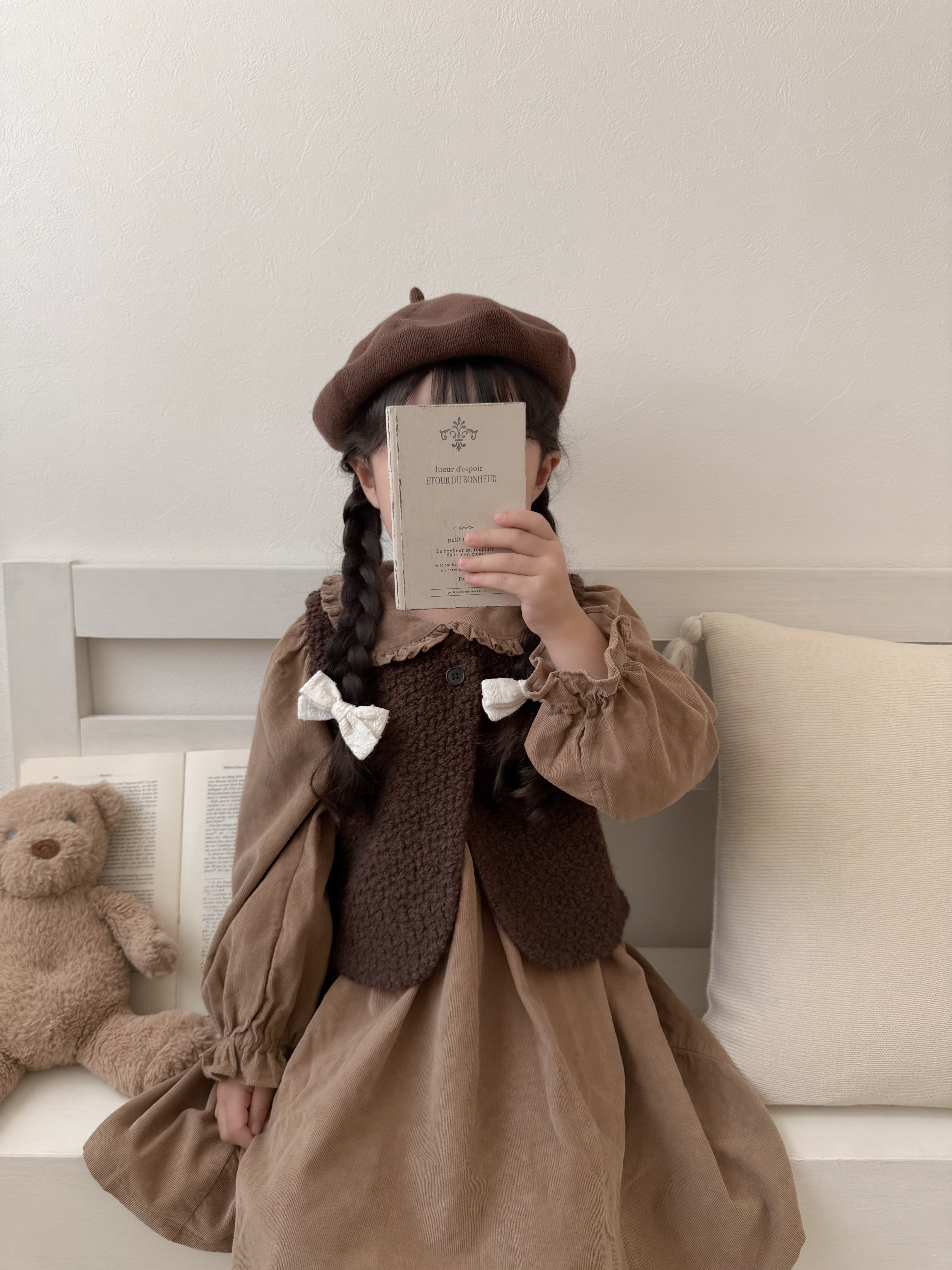 Latte corduroy one-piece