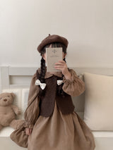 Latte corduroy one-piece