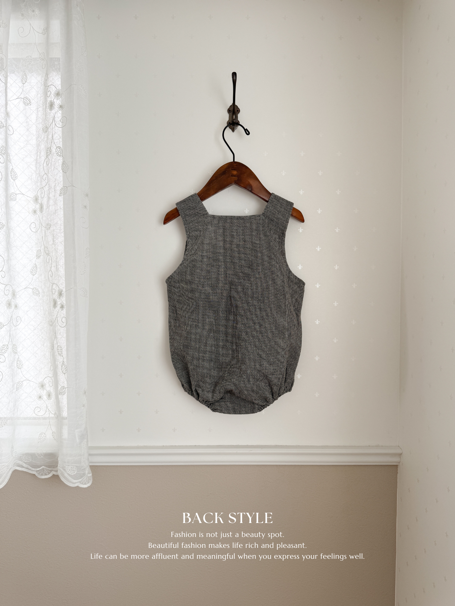 Mini check rompers