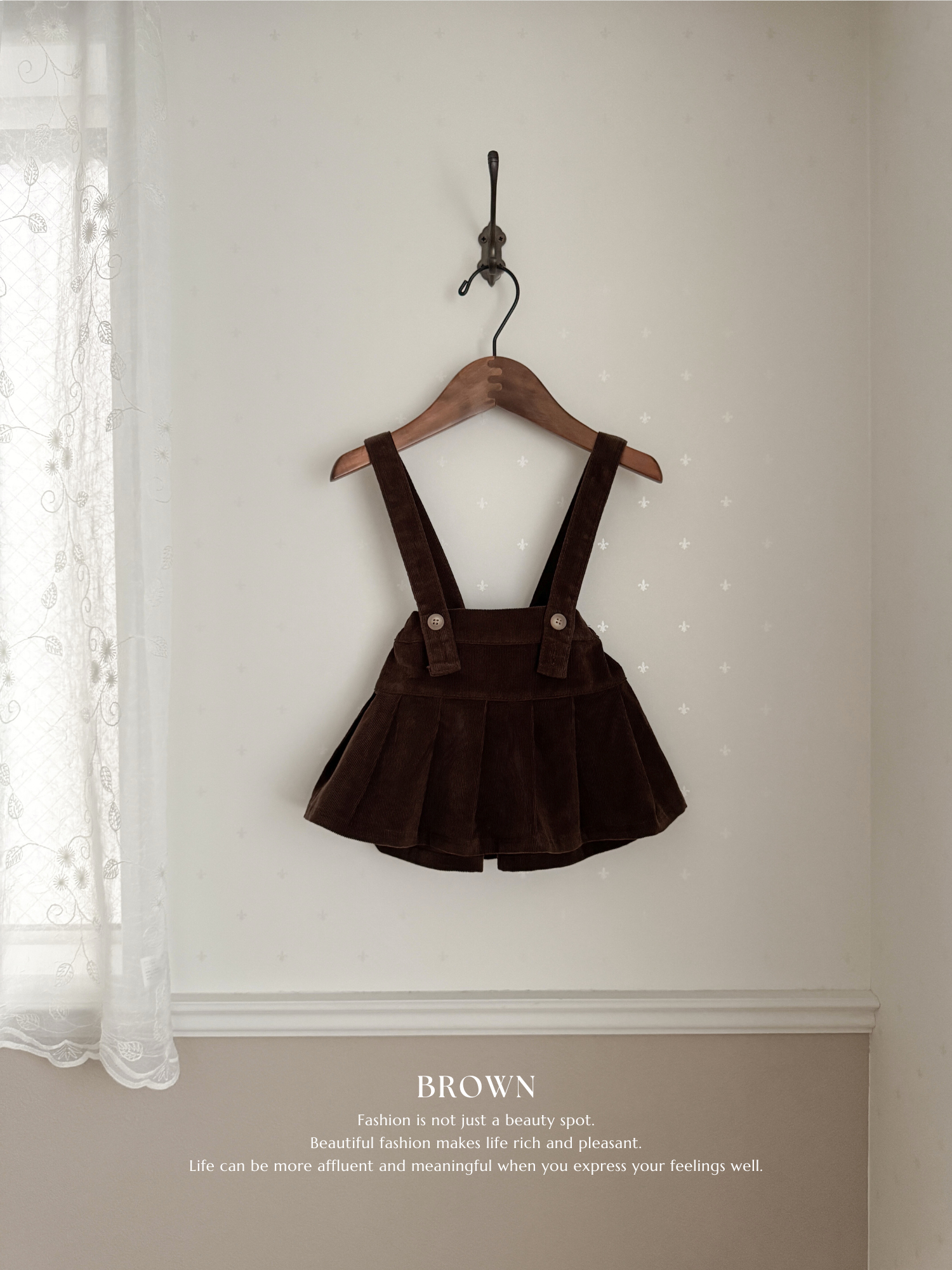 Pleats suspender skirt