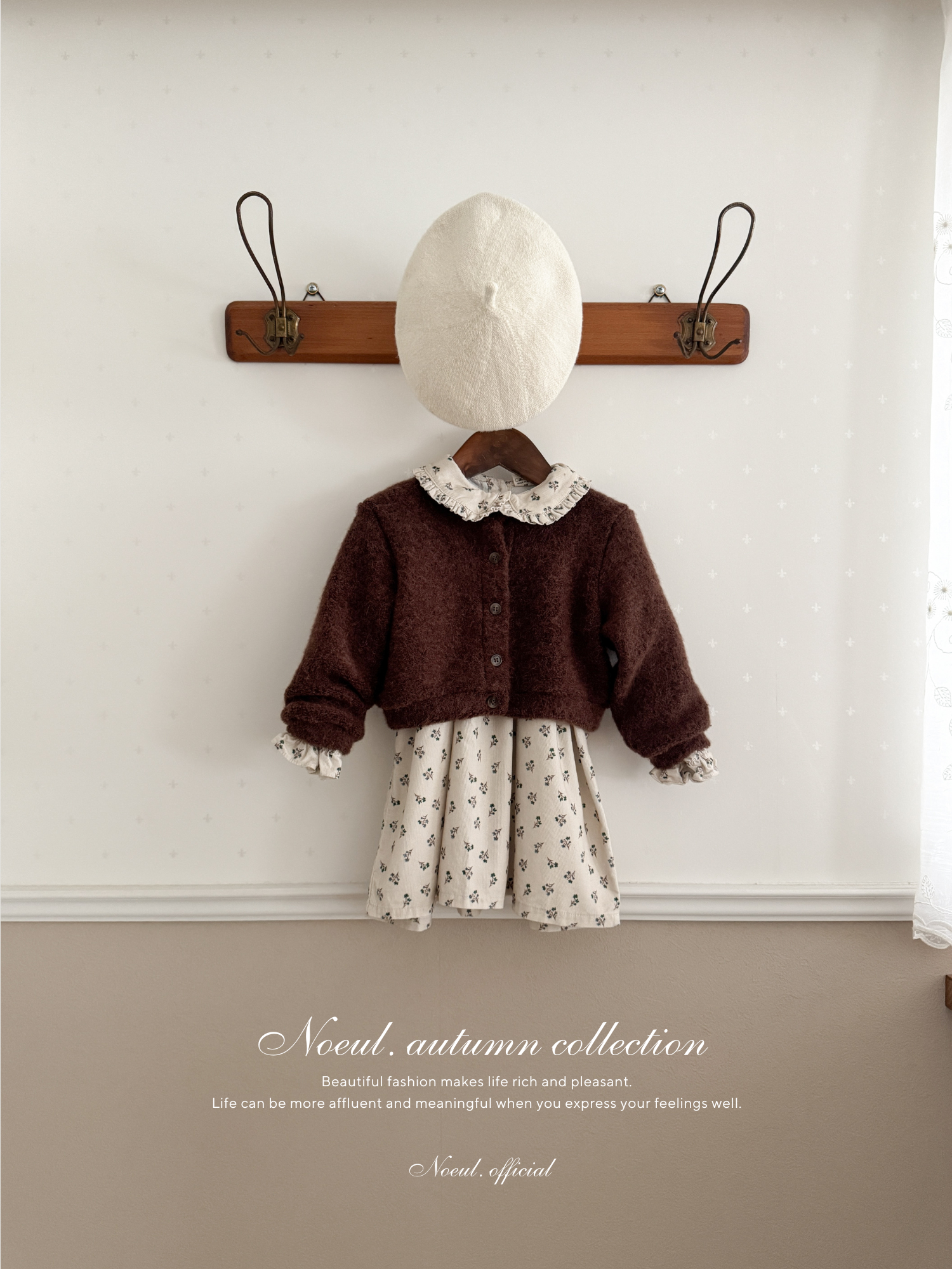 Baba flower corduroy one-piece