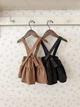 Corduroy suspender cancan skirt