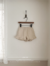 Corduroy frill pants