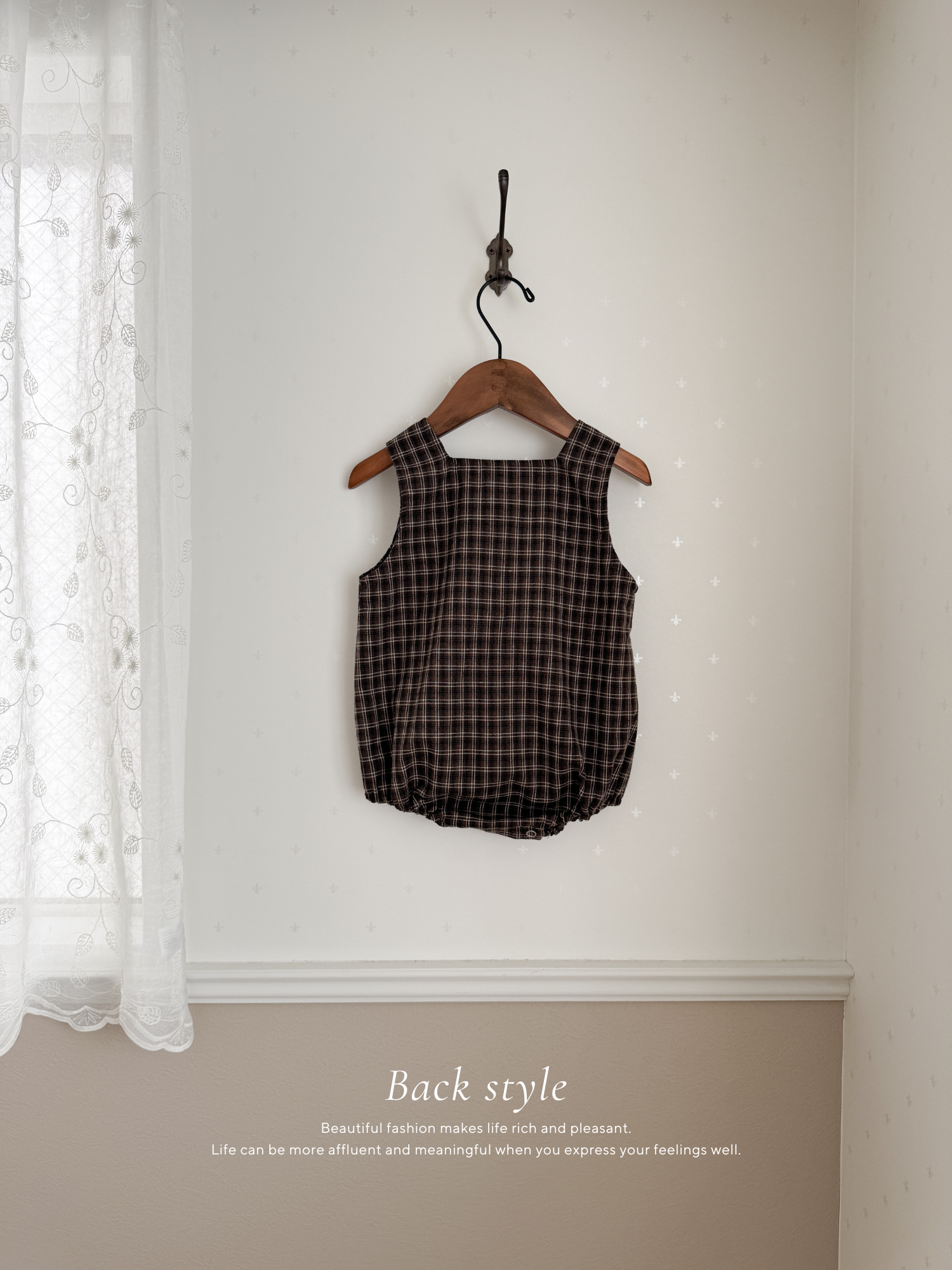 Check suspender rompers