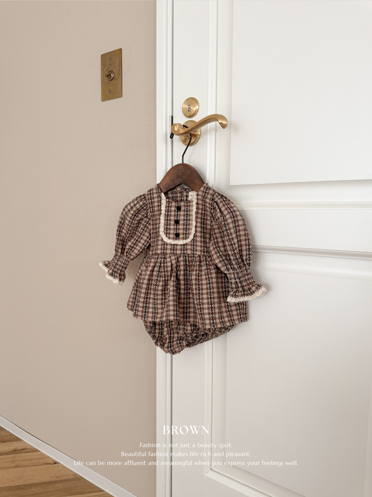 Chocolate smock rompers
