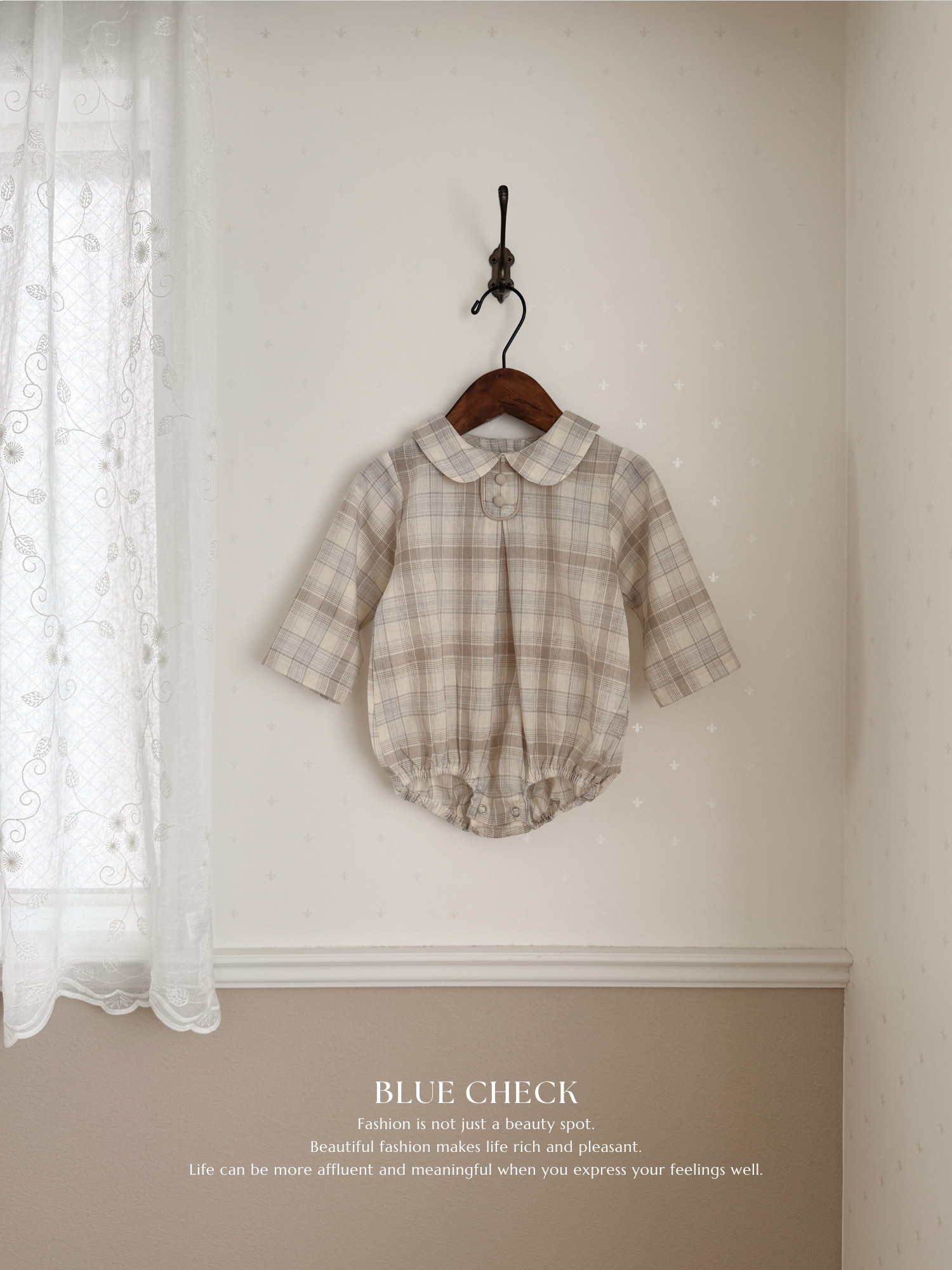 Leandre check rompers