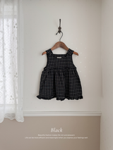 Check frill one-piece