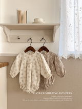 Flower shirring rompers