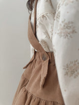 Corduroy suspender cancan skirt