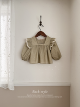 Dot frill blouse & bloomer set