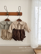 Check collar blouse