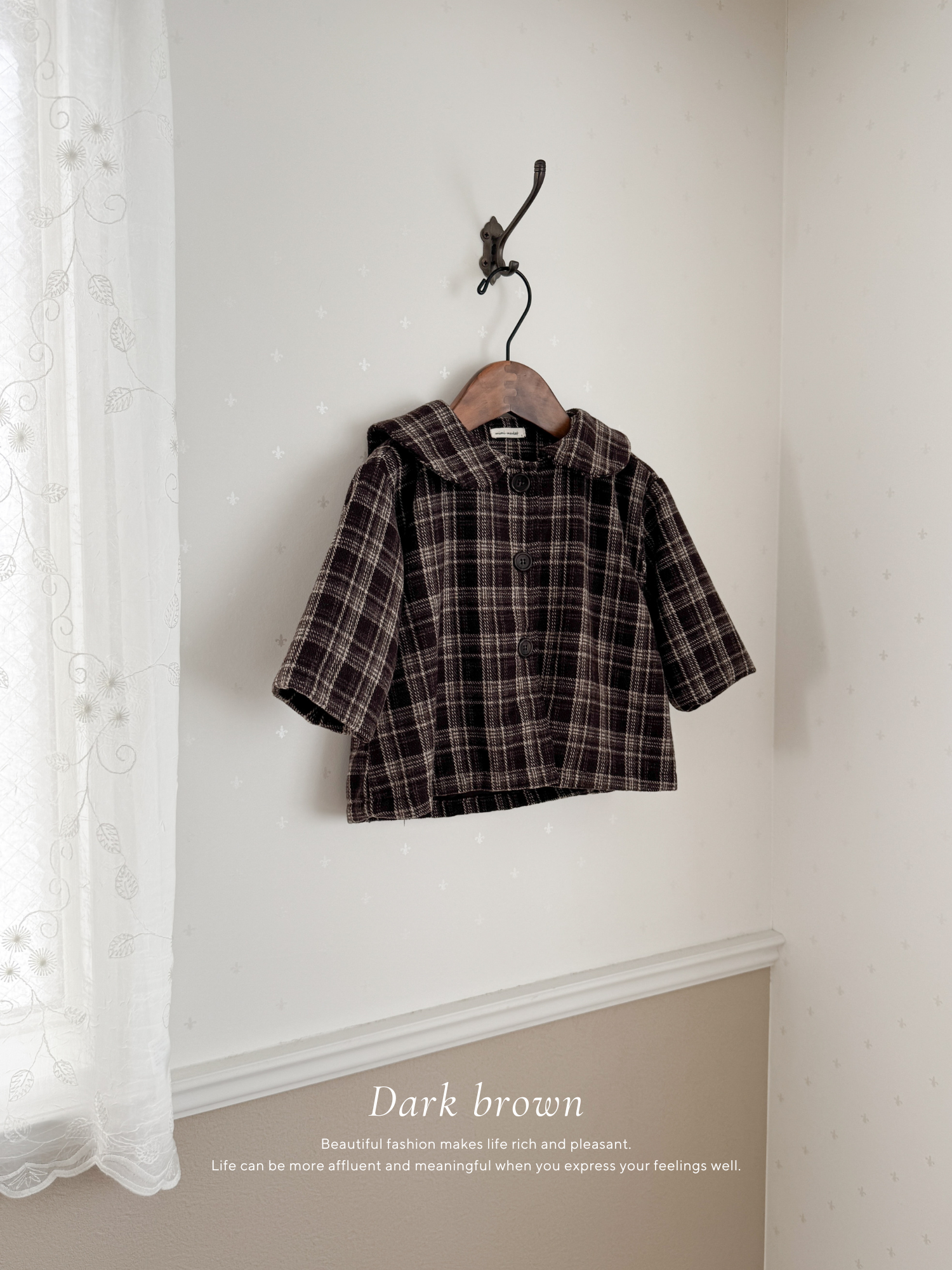 Sailor check coat