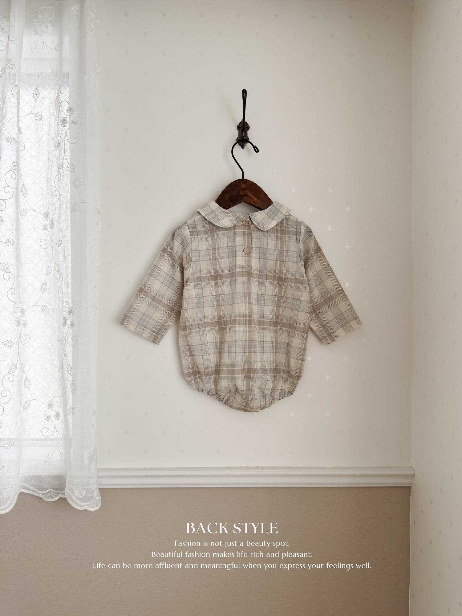 Leandre check rompers