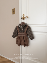 Petit check frill blouse