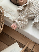 Petit check frill blouse