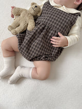 Check suspender rompers