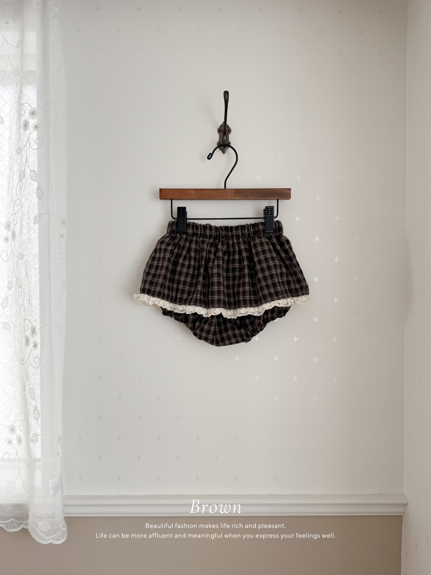 Check lace cancan bloomer
