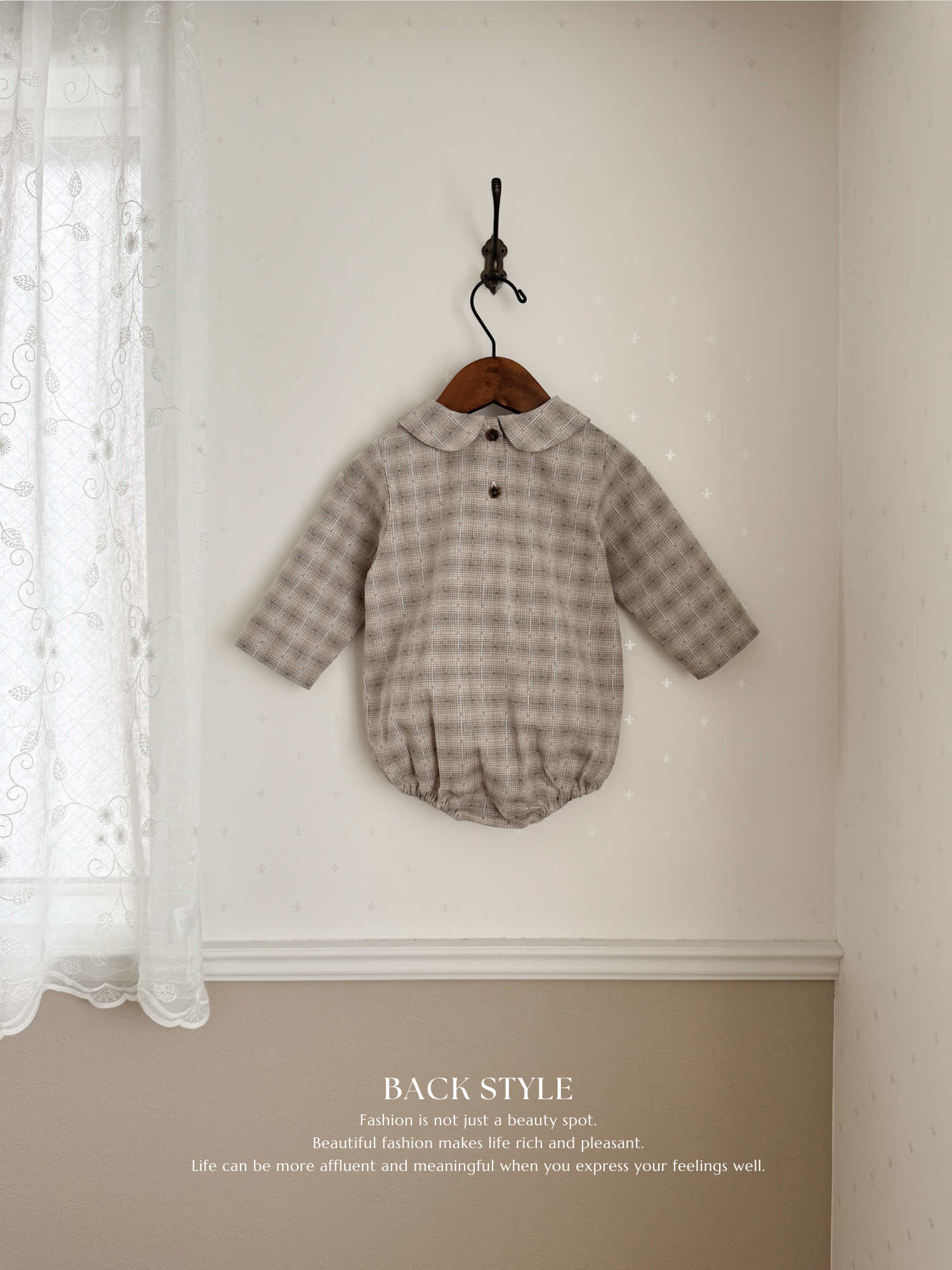Leandre check rompers