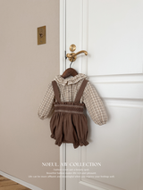 Petit check frill blouse