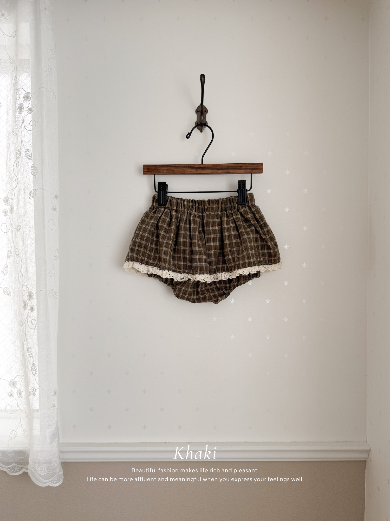 Check lace cancan bloomer