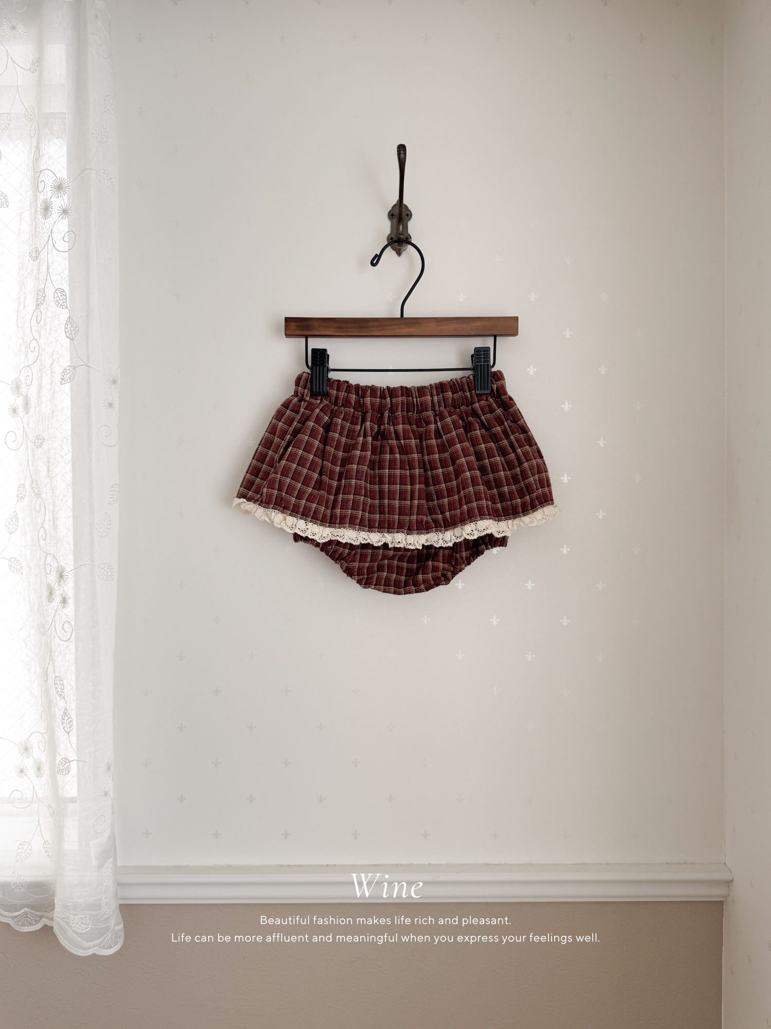 Check lace cancan bloomer