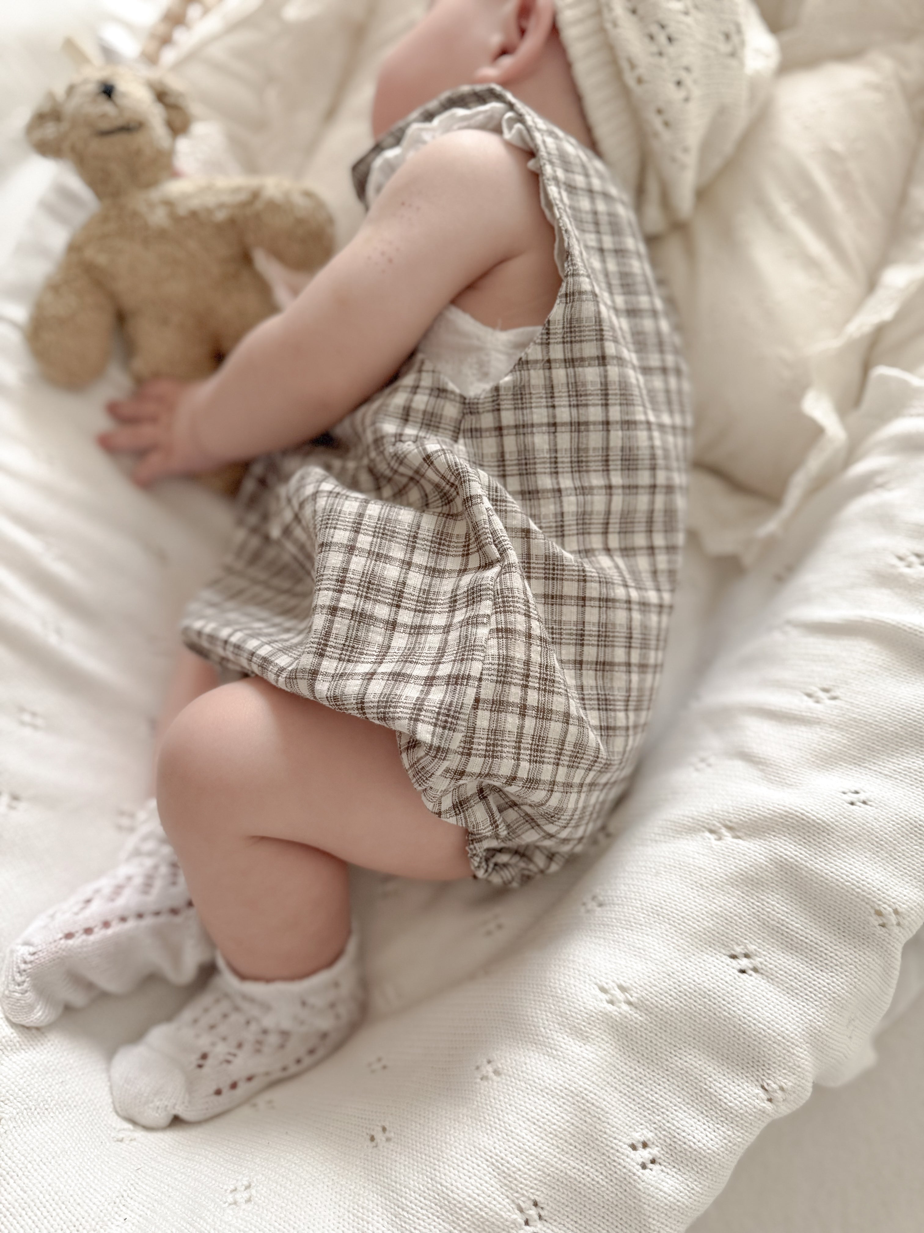 Tinny check rompers